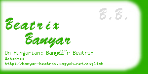 beatrix banyar business card